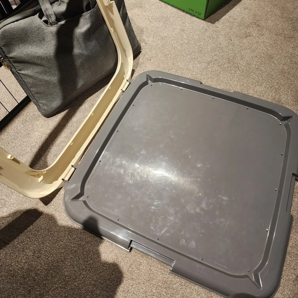 Square Cream and Black Pet Carrier